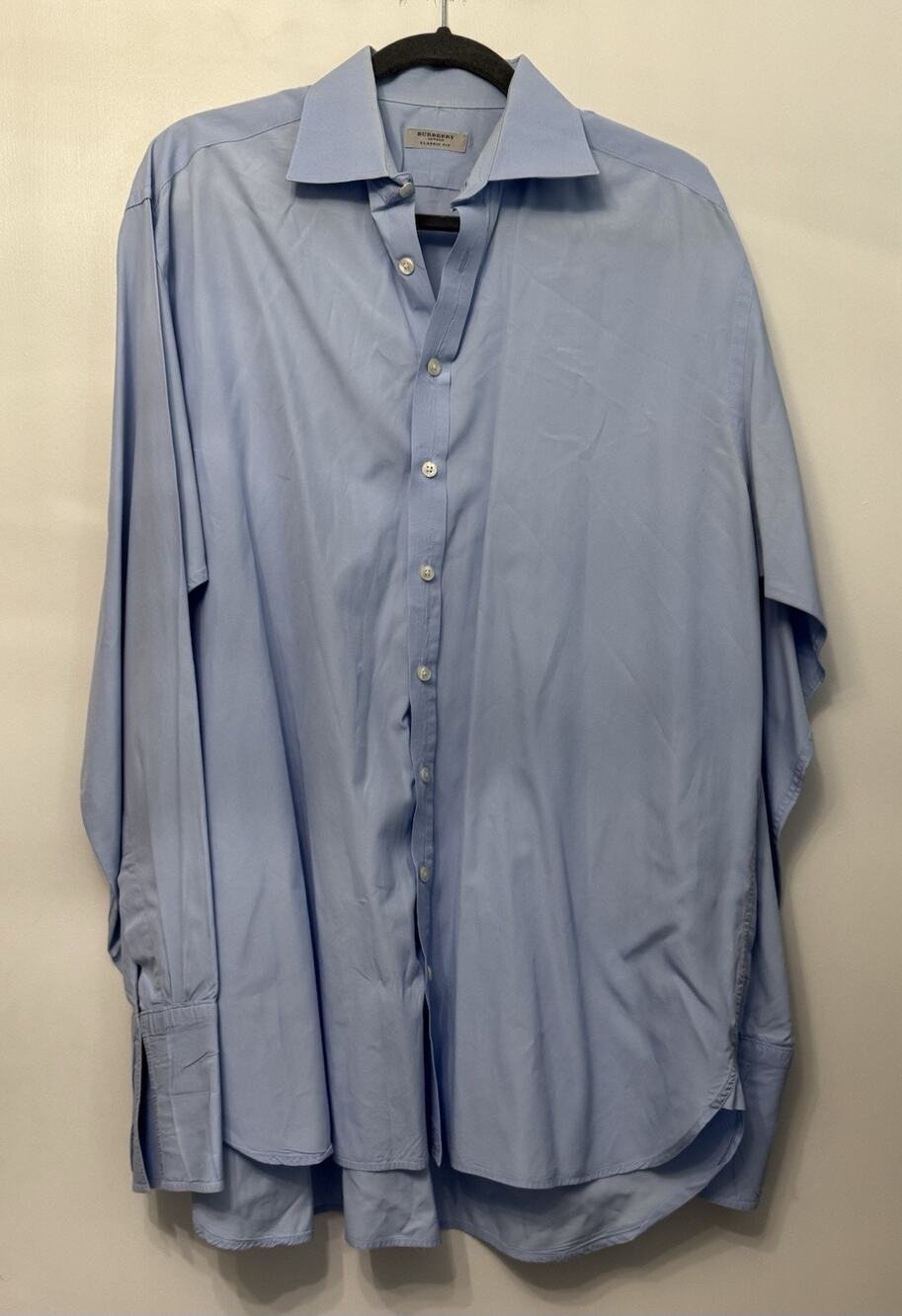 Burberry London Classic Fit Shirt Men’s 17.5 44 Blue Long Sleeve Button Down